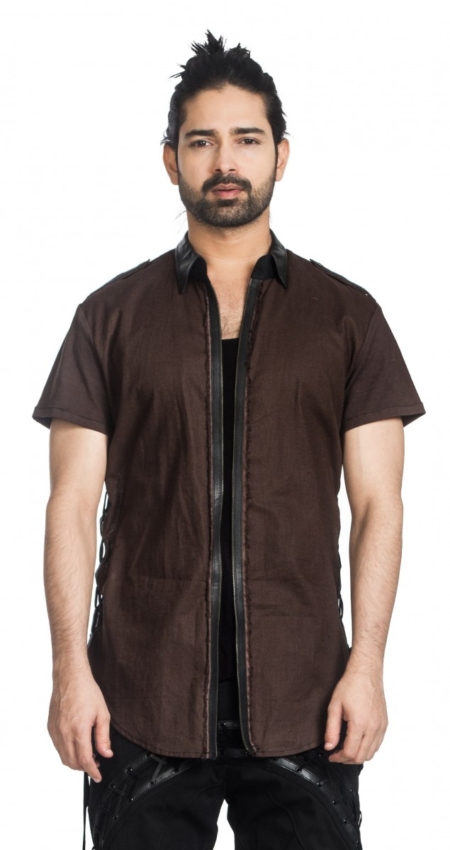 Brown Cotton Linen Shirt