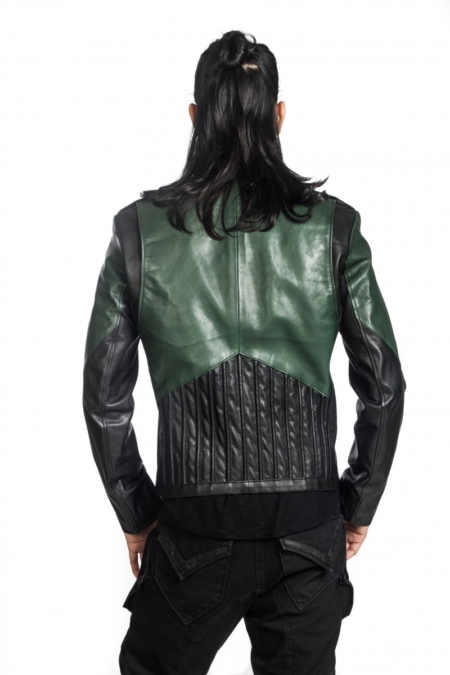 Green Black Leather Jacket