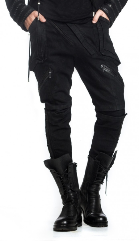 black stretch denim