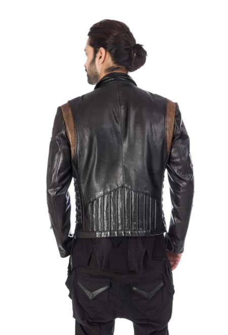 Stylish brown leather designer jacket