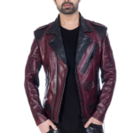 Stylish burgundy designer Flap jacket