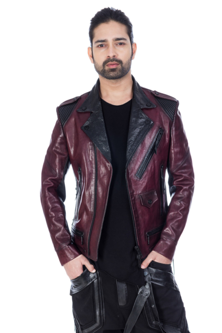 Stylish burgundy designer Flap jacket