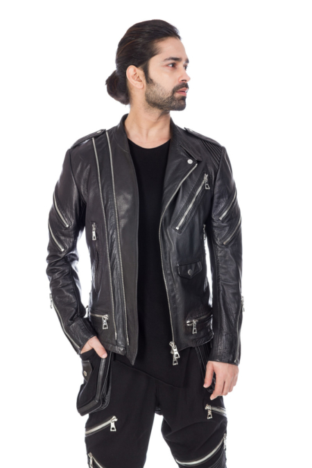 Slim Fit Black Designer Leather Jacket