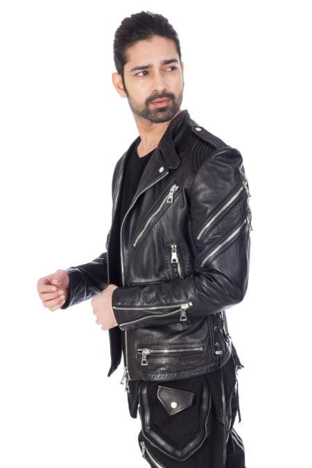 Slim Fit Black Designer Leather Jacket