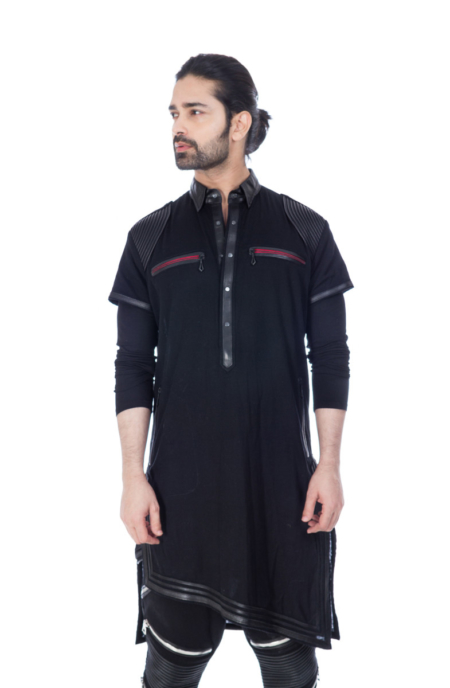 Black Linen Shirt Kurta