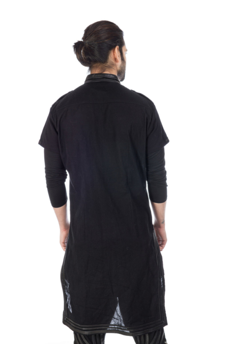 Black Linen Shirt Kurta