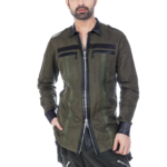 Military cut Designer Army Green Shirt