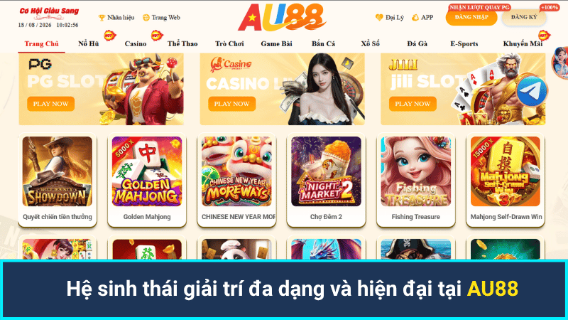 Hệ sinh thái giải trí đa dạng và hiện đại tại AU88