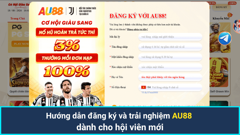 Hướng dẫn đăng ký và trải nghiệm AU88 dành cho hội viên mới